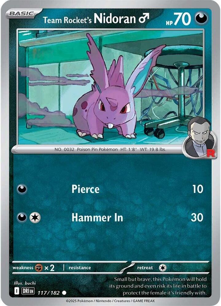 Team Rocket's Nidoran M 117/182 (SV10: Destined Rivals) 