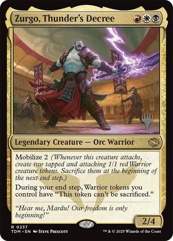 Zurgo Thunder's Decree 237 (Promo Pack: Tarkir: Dragonstorm) 