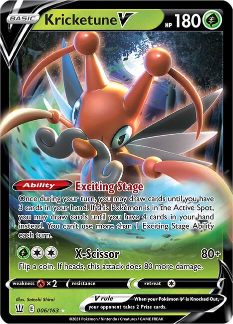 Kricketune V 006/163 (SWSH05: Battle Styles)  - Holofoil