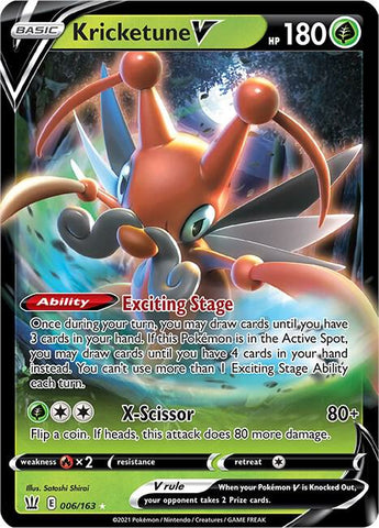 Kricketune V 006/163 (SWSH05: Battle Styles)  - Holofoil