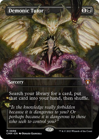 Demonic Tutor 696 (Commander Masters)  - Borderless Foil