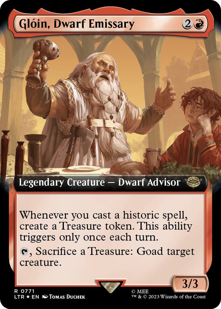 Gloin Dwarf Emissary Extended Art Surge Foil (Universes Beyond: The Lord of the Rings: Tales of Middle-earth)  - Foil