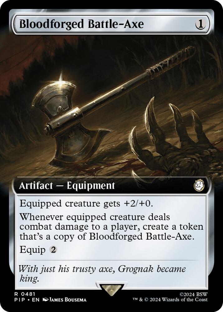 Bloodforged Battle-Axe 481/326 (Universes Beyond: Fallout)  - Extended Art Foil