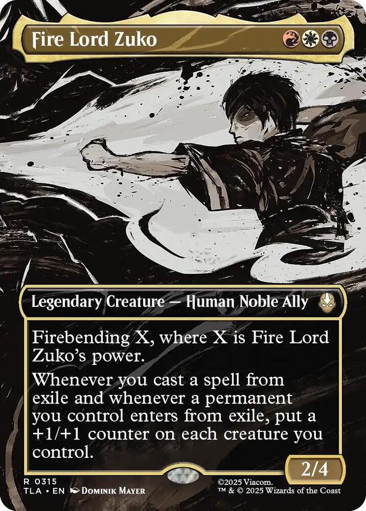 Fire Lord Zuko  315 (Avatar: The Last Airbender)  - Borderless Foil