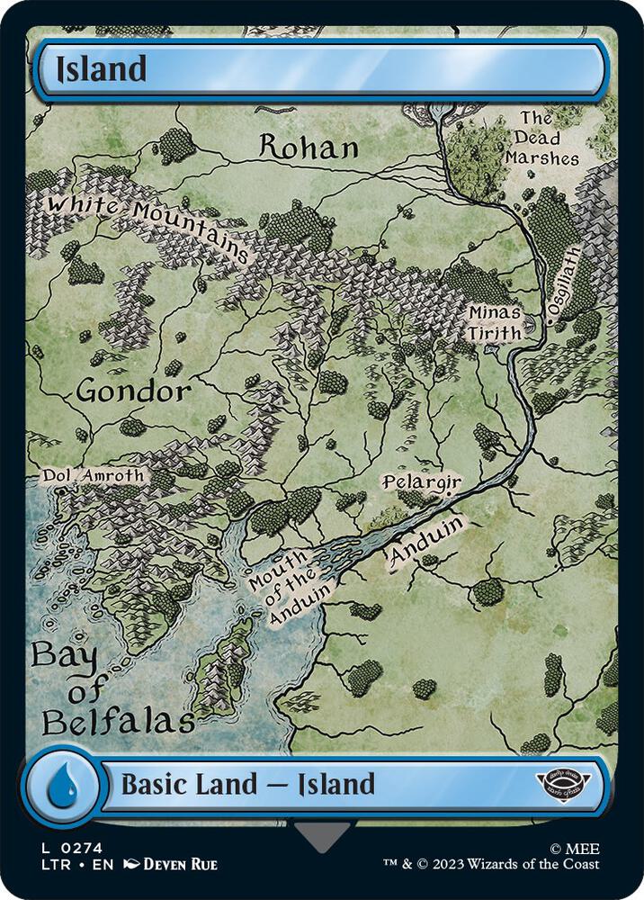 Island 0274 (Universes Beyond: The Lord of the Rings: Tales of Middle-earth)  - Foil