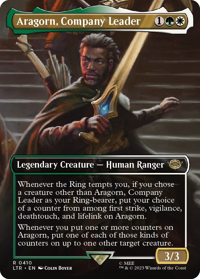 Aragorn Company Leader Borderless (Universes Beyond: The Lord of the Rings: Tales of Middle-earth)  - Foil