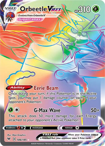 Orbeetle VMAX Secret 186/185 (SWSH04: Vivid Voltage)  - Holofoil