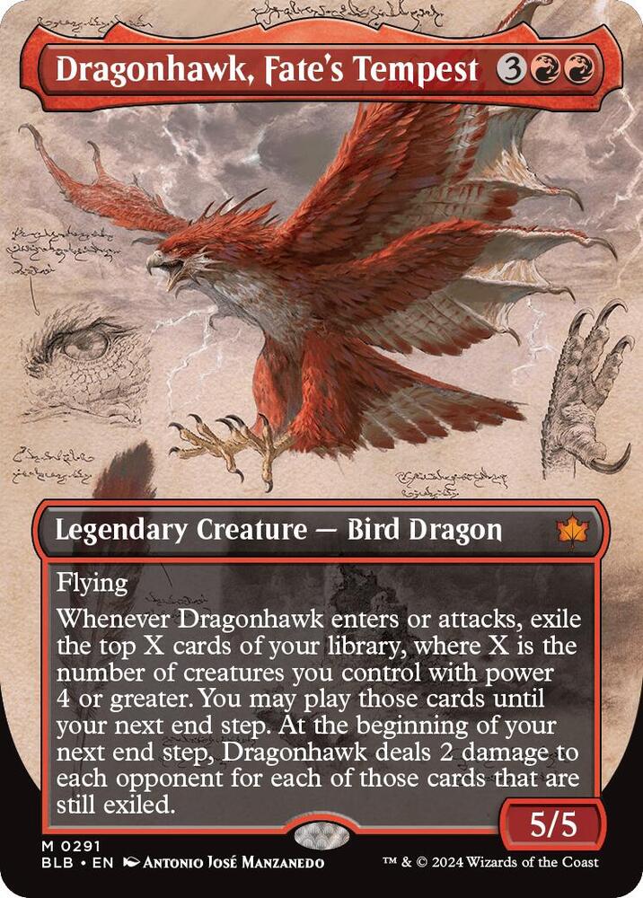 Dragonhawk Fates Tempest Borderless (Bloomburrow) 