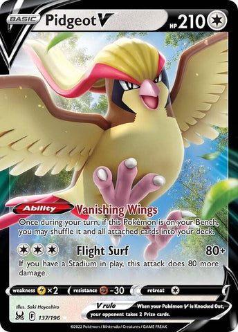 Pidgeot V 137/196 (SWSH11: Lost Origin)  - Holofoil