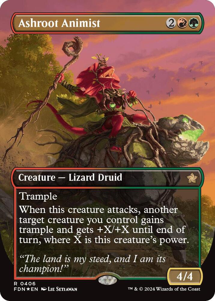Ashroot Animist Borderless Mana Foil (Foundations)  - Foil