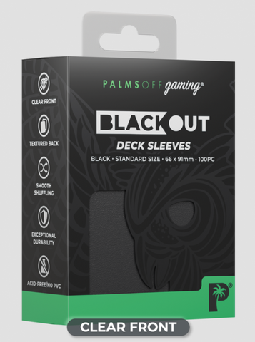 Palms Off Gaming - BLACKout Deck Sleeves - Standard - 100pc - BLACK