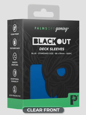 Palms Off Gaming - BLACKout Deck Sleeves - Standard - 100pc - BLUE