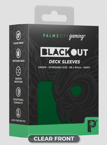 Palms Off Gaming - BLACKout Deck Sleeves - Standard - 100pc - GREEN