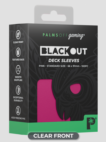 Palms Off Gaming - BLACKout Deck Sleeves - Standard - 100pc - PINK