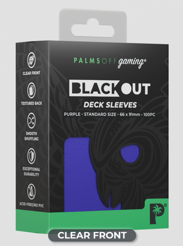 Palms Off Gaming - BLACKout Deck Sleeves - Standard - 100pc - PURPLE