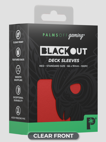 Palms Off Gaming - BLACKout Deck Sleeves - Standard - 100pc - RED
