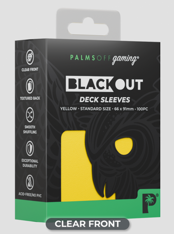 Palms Off Gaming - BLACKout Deck Sleeves - Standard - 100pc - YELLOW