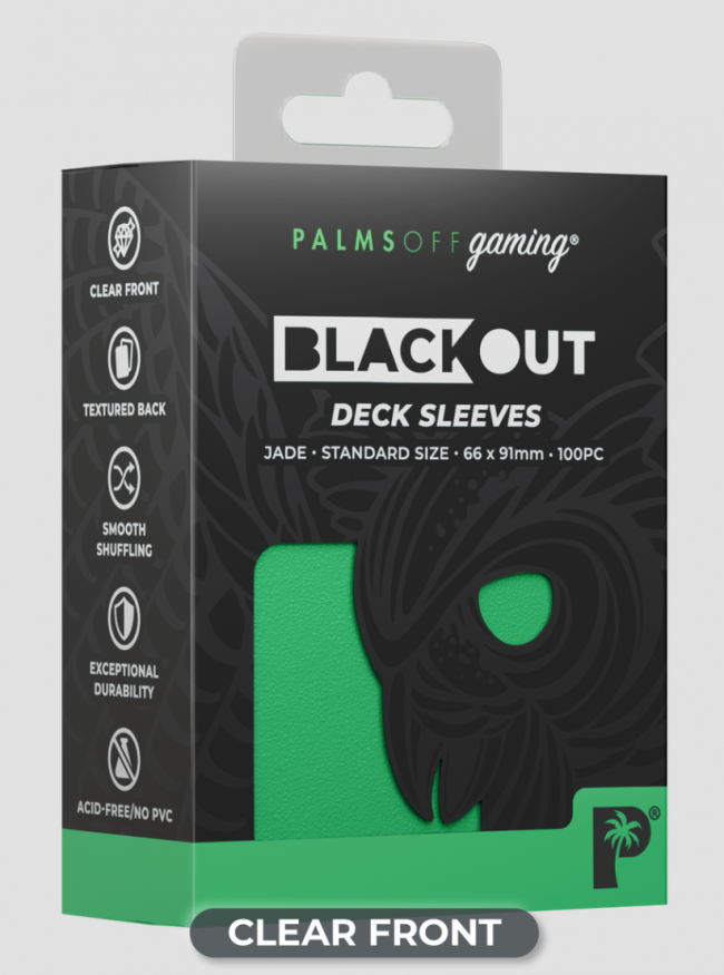 Palms Off Gaming - BLACKout Deck Sleeves - Standard - 100pc - JADE