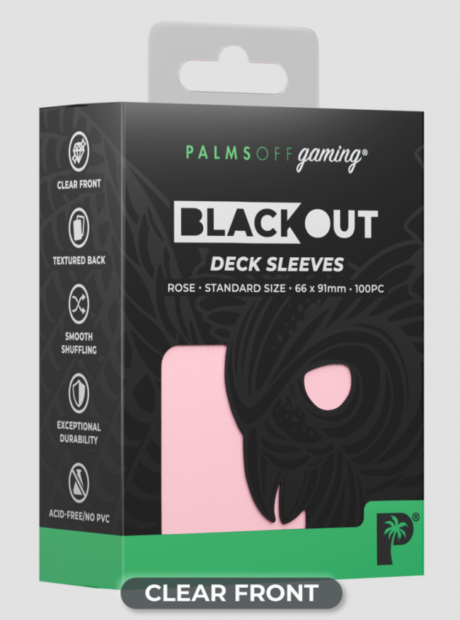 Palms Off Gaming - BLACKout Deck Sleeves - Standard - 100pc - ROSE