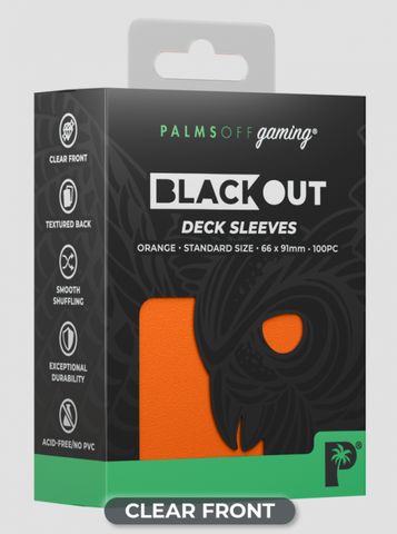 Palms Off Gaming - BLACKout Deck Sleeves - Standard - 100pc - ORANGE