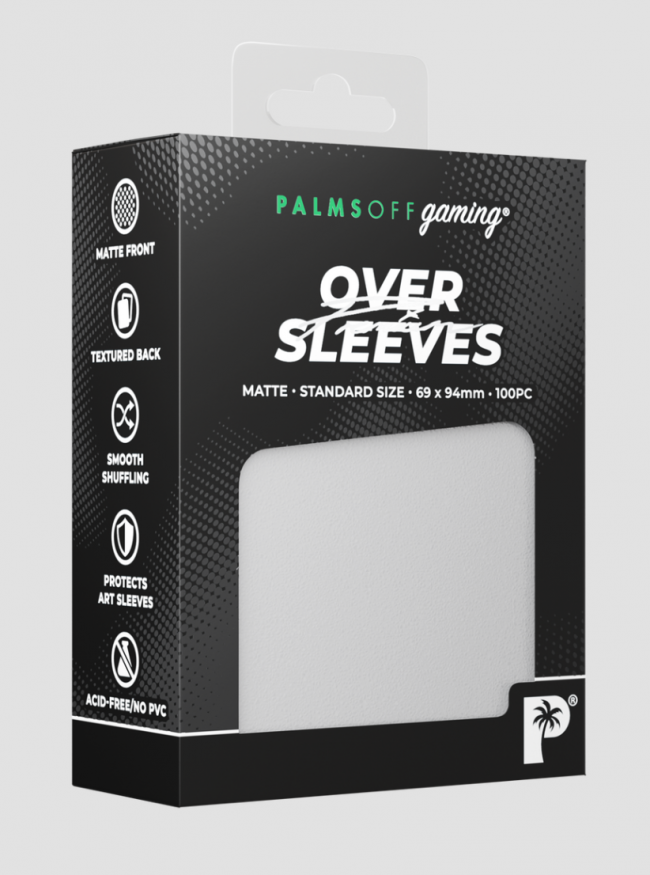 Palms Off Gaming - Premium Oversleeves - Standard Size - 100pc - CLEAR - Matte