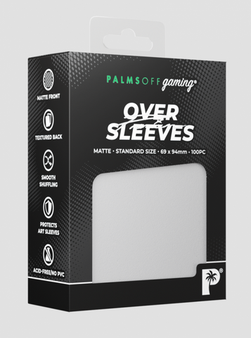 Palms Off Gaming - Premium Oversleeves - Standard Size - 100pc - CLEAR - Matte