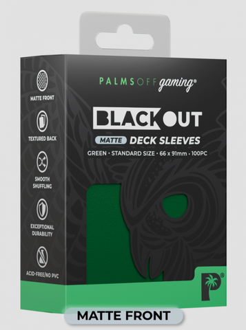 Palms Off Gaming - BLACKout Deck Sleeves - Standard - 100pc - GREEN - Matte