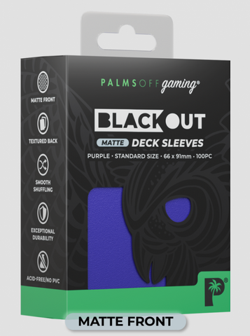 Palms Off Gaming - BLACKout Deck Sleeves - Standard - 100pc - PURPLE - Matte