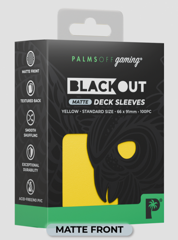Palms Off Gaming - BLACKout Deck Sleeves - Standard - 100pc - YELLOW - Matte