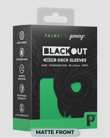 Palms Off Gaming - BLACKout Deck Sleeves - Standard - 100pc - JADE - Matte
