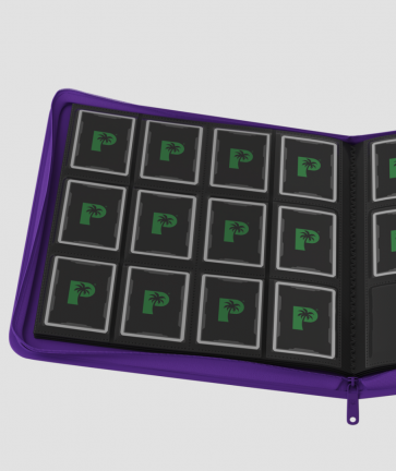Palms Off Gaming - STEALTH 12 Pocket Zip Trading Card Binder - PURPLE