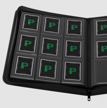 Palms Off Gaming - Collector's Series TOP LOADER Zip Binder CLEAR (216 Capacity) - BLACK