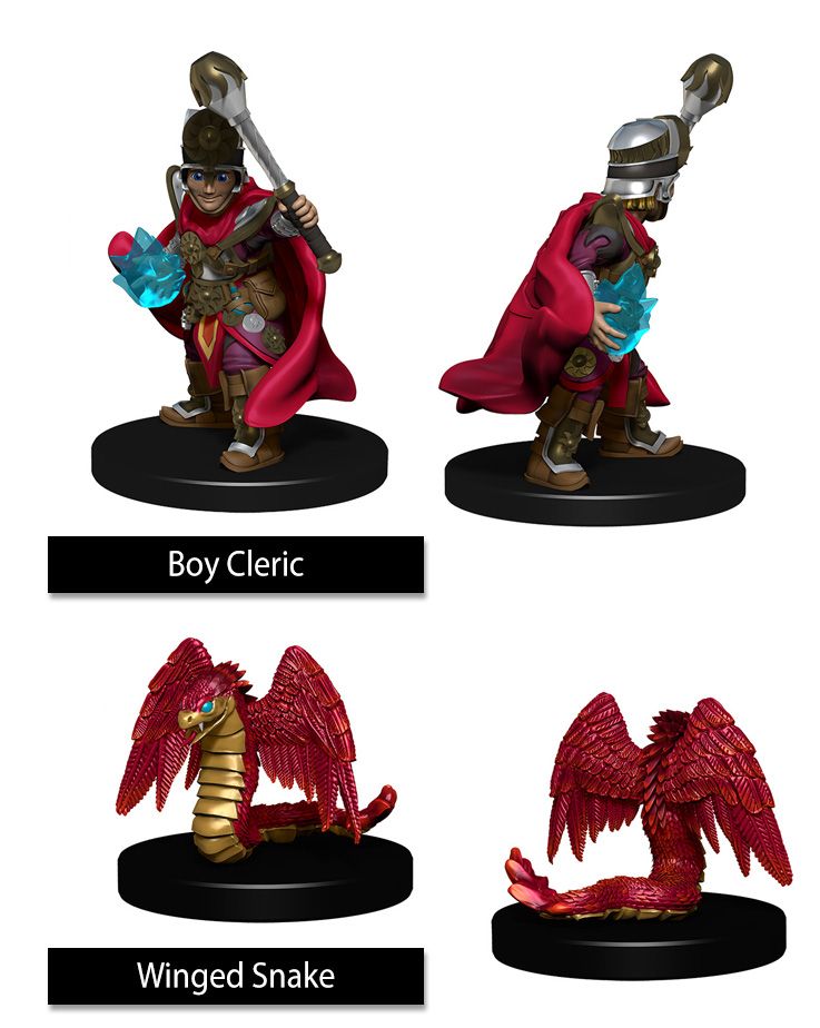 D&D WizKids Boy Cleric & Winged Snake