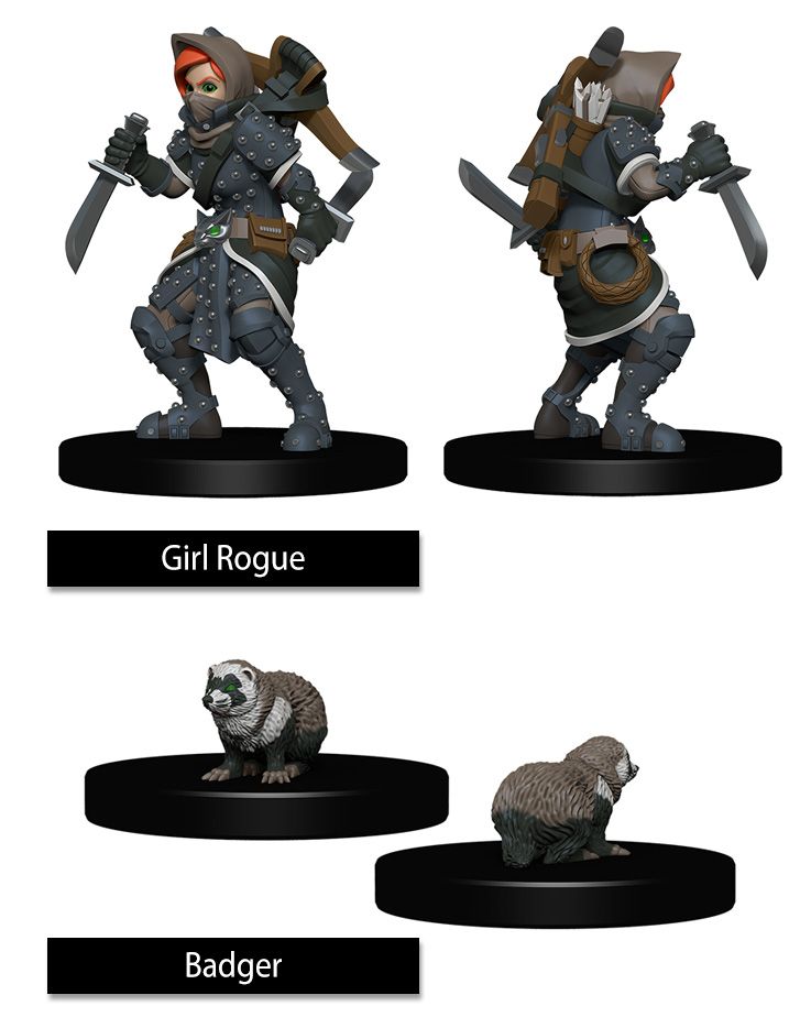 D&D WizKids Girl Rogue & Badger
