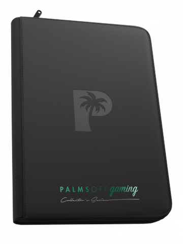 Palms Off Gaming - Collector's Series TOP LOADER Zip Binder CLEAR (216 Capacity) - BLACK