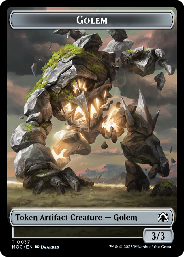Golem // Blood Double-Sided Token [March of the Machine Commander Tokens]