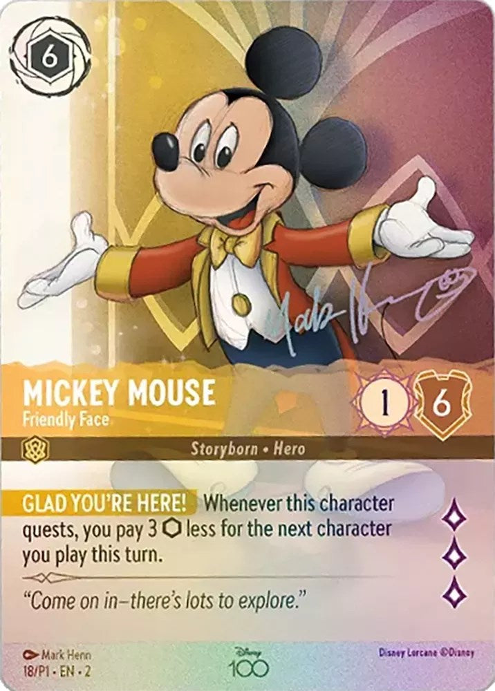 Mickey Mouse - Friendly Face (Alternate Art) (18) [Disney100 Promos]