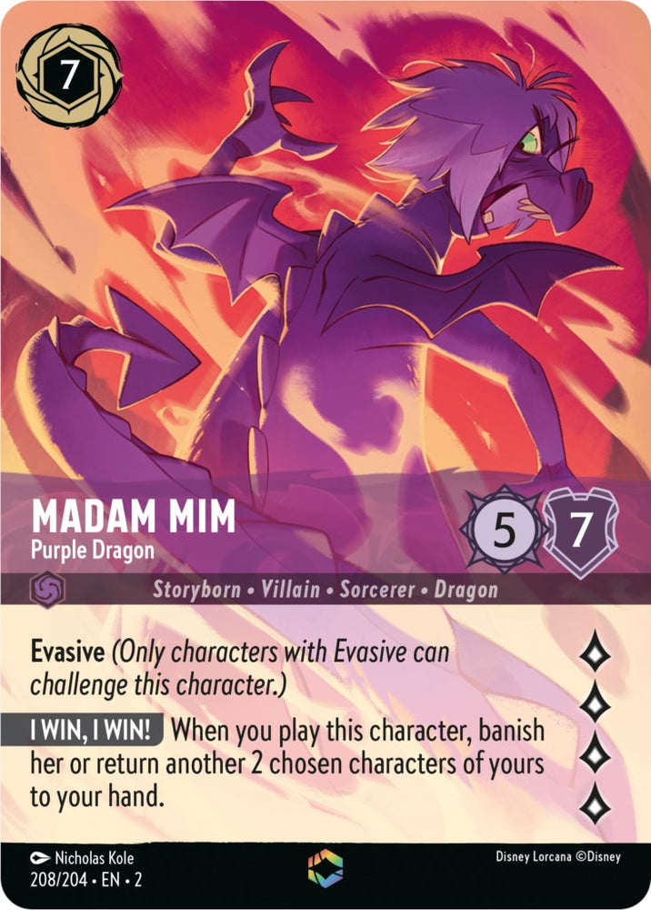 Madam Mim - Purple Dragon (Alternate Art) (208/204) [Rise of the Floodborn]