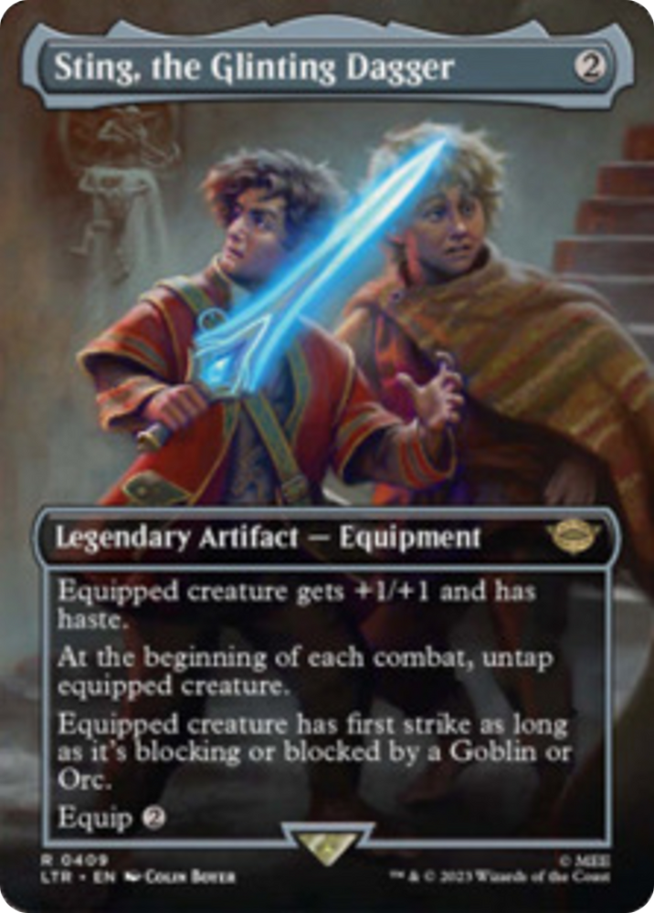 Sting, the Glinting Dagger (Borderless Alternate Art) [The Lord of the Rings: Tales of Middle-Earth]