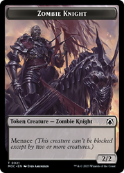 Zombie Knight // Human (6) Double-Sided Token [March of the Machine Commander Tokens]